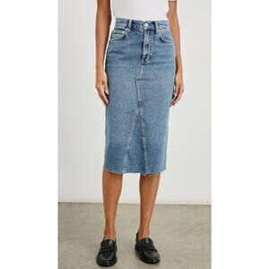 Rails 24 Jean Skirt Highland Midi Jean Vintage Sapphire High Rise Waist